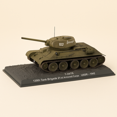 Véhicule militaire char T-34/76 130th Tank Brigade 21st Armored Corps (USSR) - 1942 - Image haute qualité