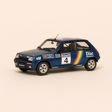 Renault 5 GT Turbo bleue rallye du Bandama 1990 - Image haute qualité