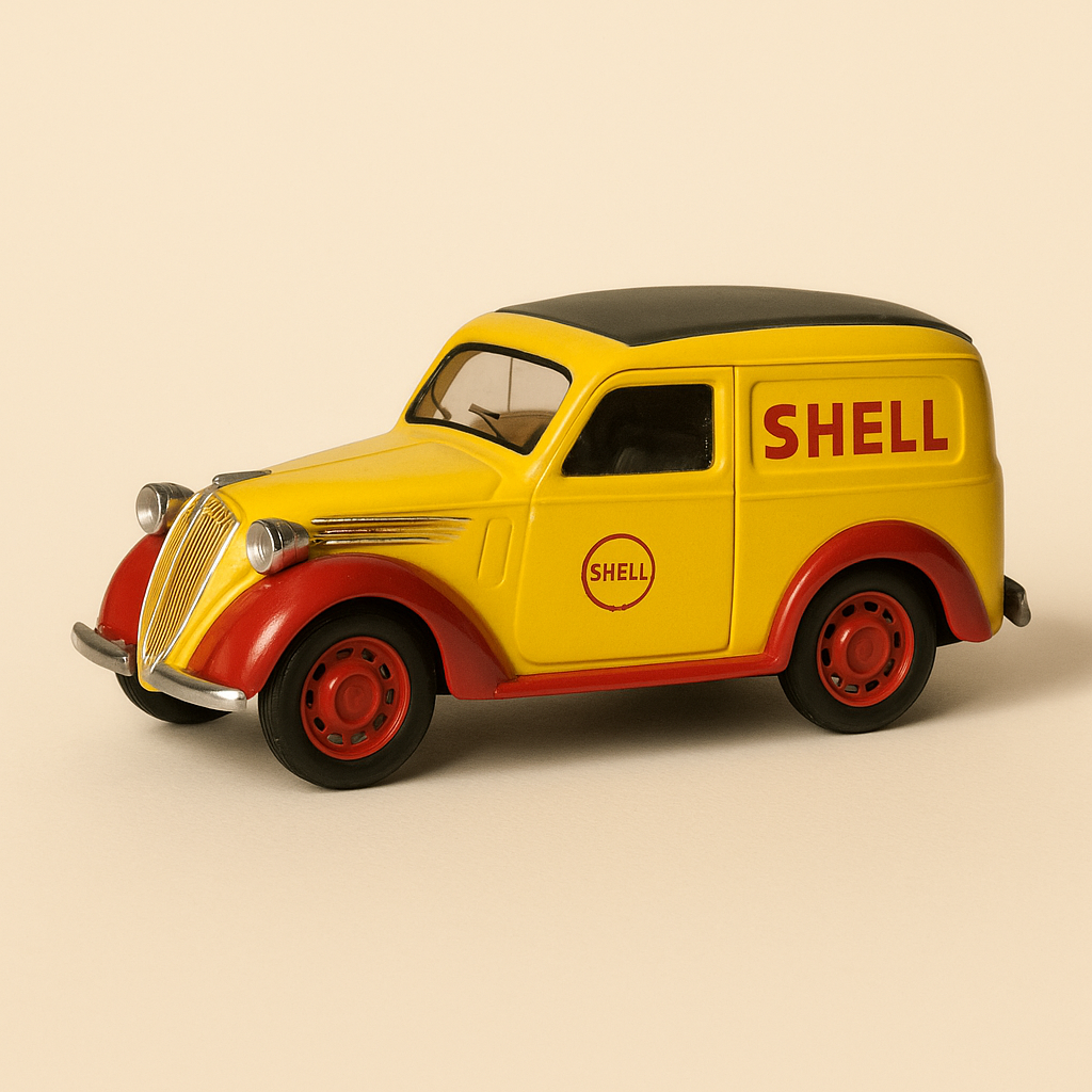 Fiat 1100 E yellow and red SHELL (exceptional Model cars No. V2537)