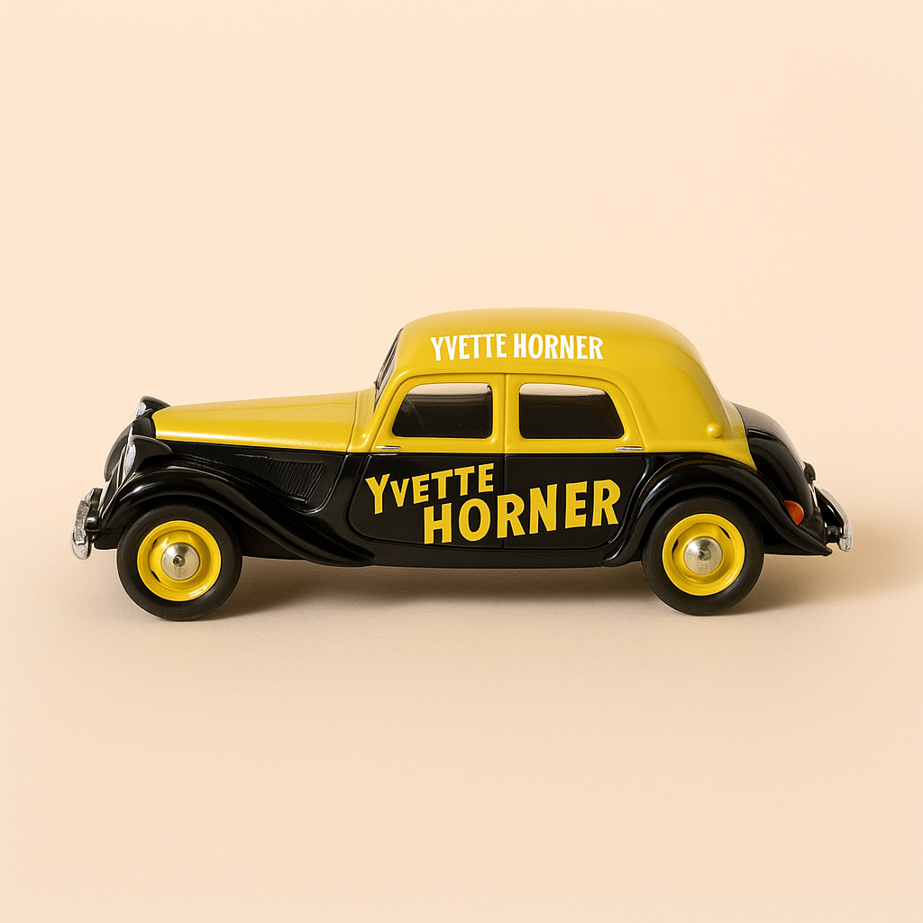 Citroën 15 CV amarelo e preto "Yvette Horner" do Tour de France de 1955