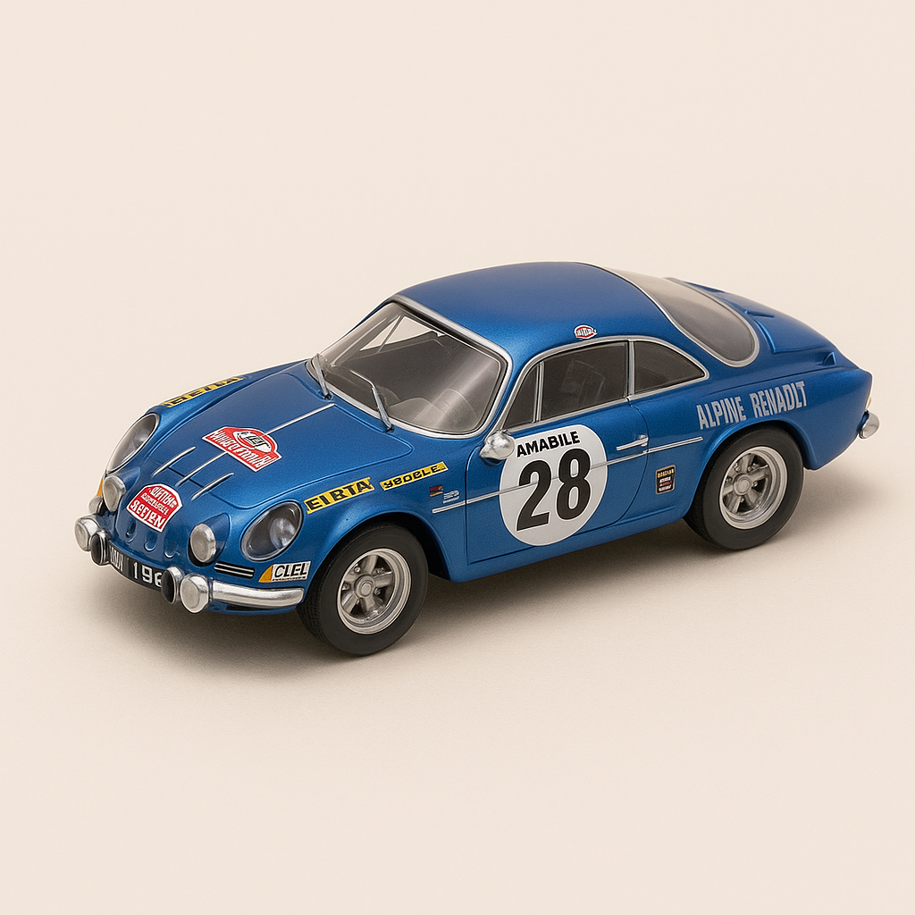 Bloe Renault Alpine A110 Nummer 28 - Rallye Monte Carlo 1971