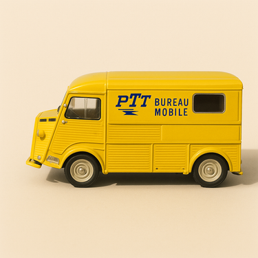 Citroën type H jaune de 1970 PTT - La Poste (bureau mobile) - Image haute qualité