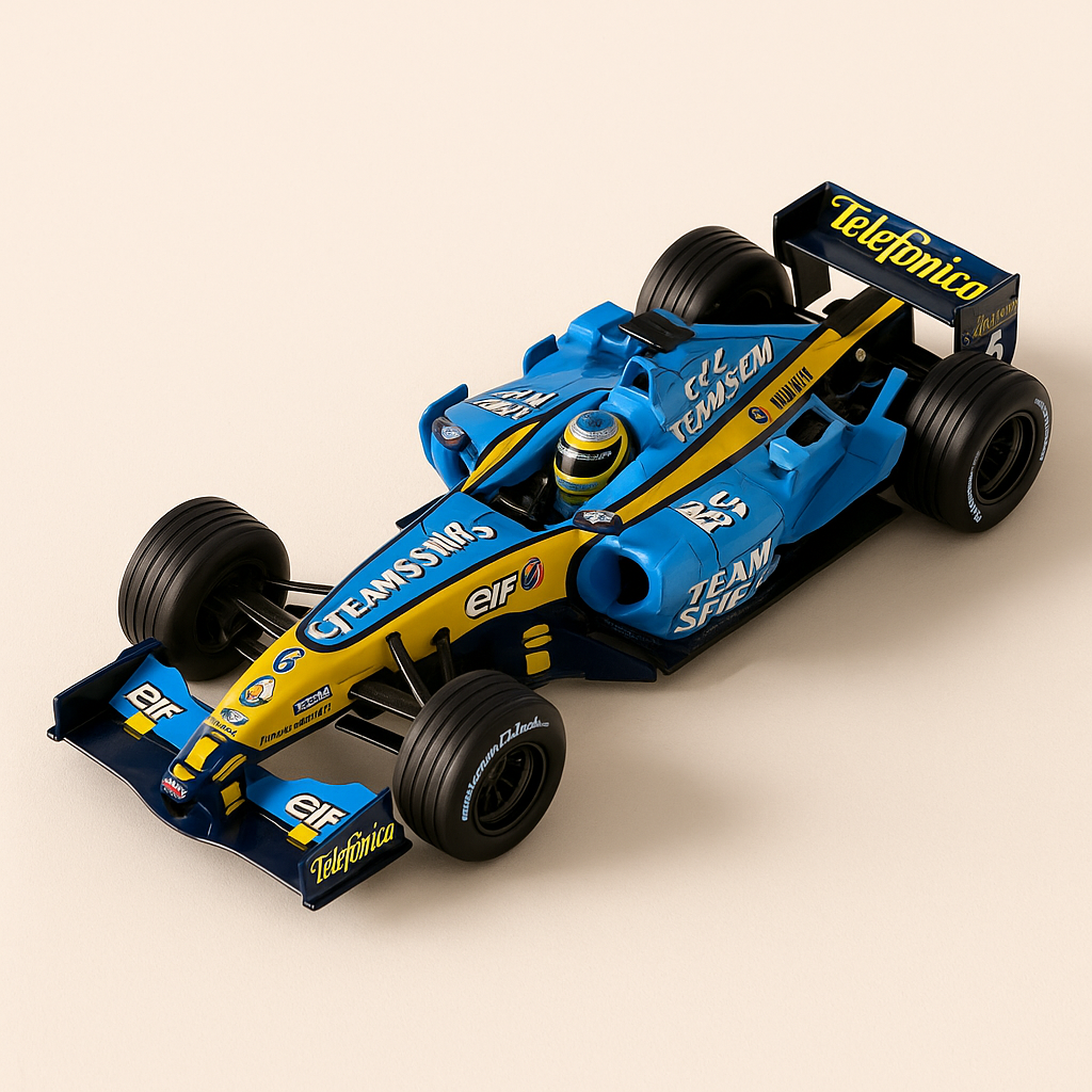 Renault F1 Team - Boxset mat 2 Formel 1 Renault Autoen aus dem Joer 2005 Nummer 5 (Alonso) an Nummer 6 (Fisichella)