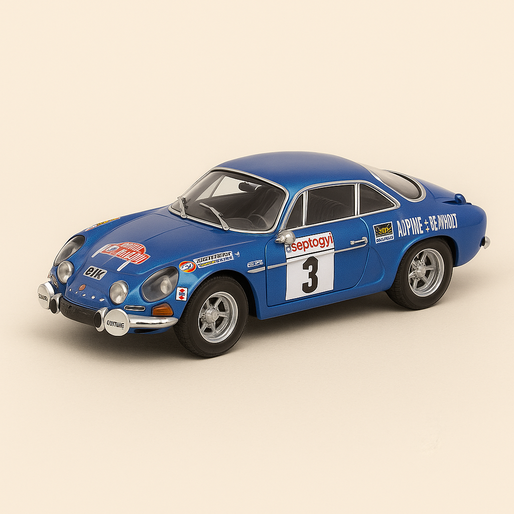 Renault Alpine A110 bleue numéro 3 - rallye neige et glace de 1972