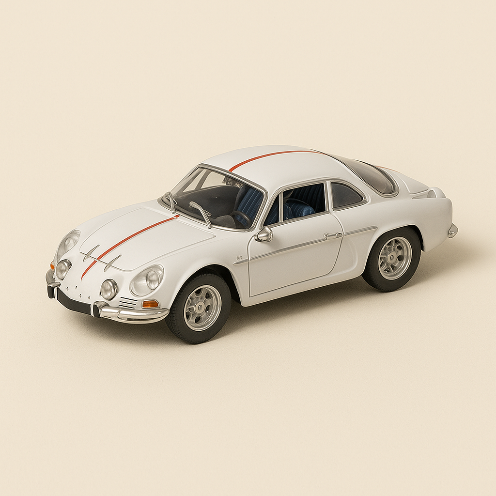 Renault Alpine A110 blanche avec bandes rouges de 1976 (coffret boite rectangle) - Ixo