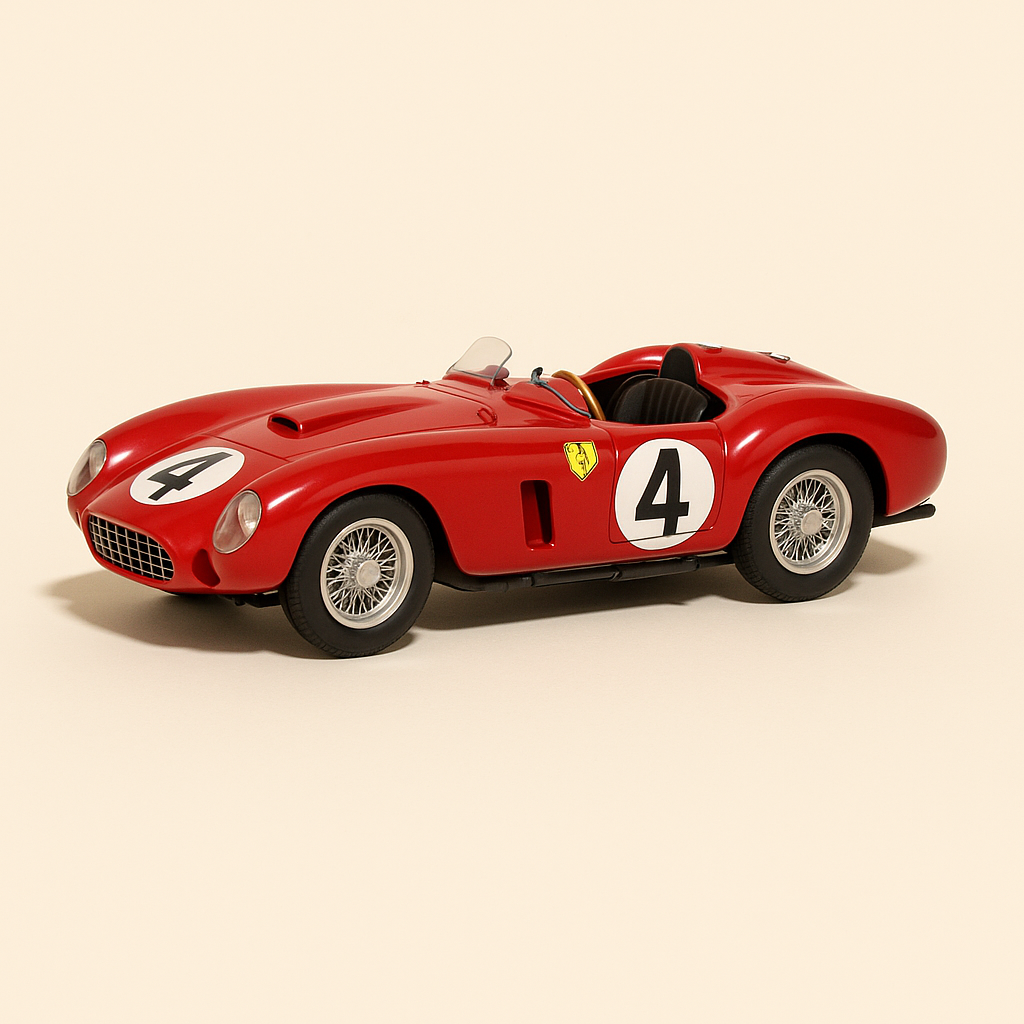 Ferrari 375 Plus rouge numéro 4 - 24 heures du Mans de 1954 - Image haute qualité