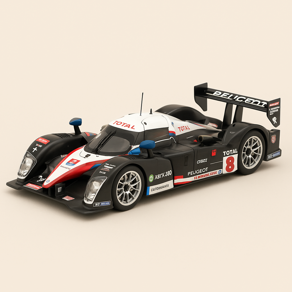 Peugeot 908 HDi FAP blanche et noire numéro 8 - 24 heures du Mans de 2007