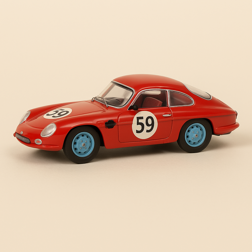 DB Panhard HBR4 rouge et bandes grises numéro 59 - 24 heures du Mans de 1959 - IXO