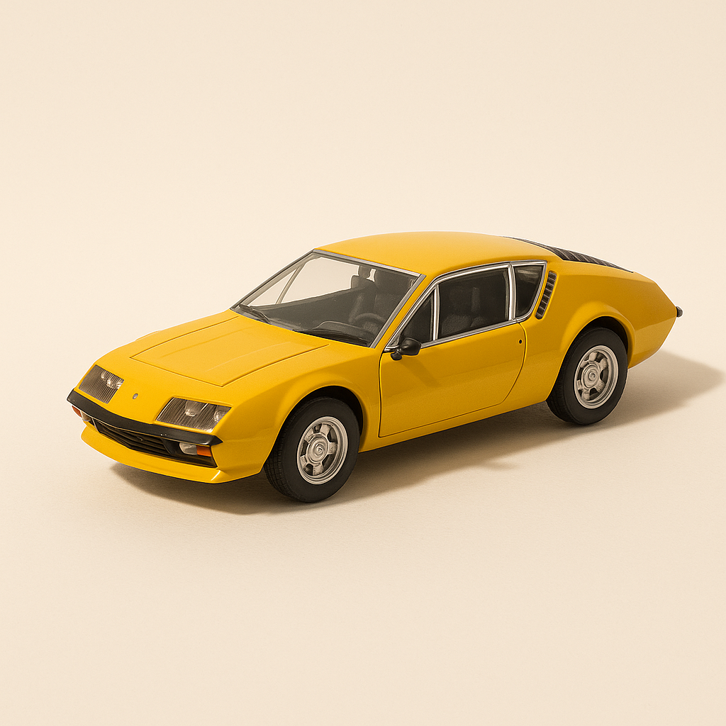 Renault Alpine A310 1600 orangegelb vun 1973 am rechteckege Coffret - NOREV