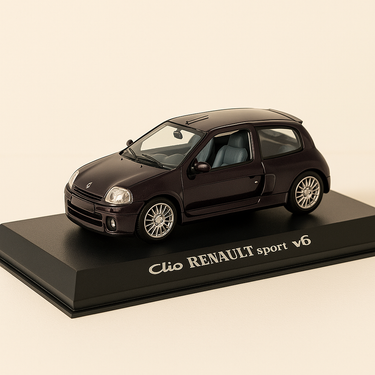 Renault Clio Sport V6 violette foncée (coffret boite rectangle) - Universal Hobbies - Image haute qualité