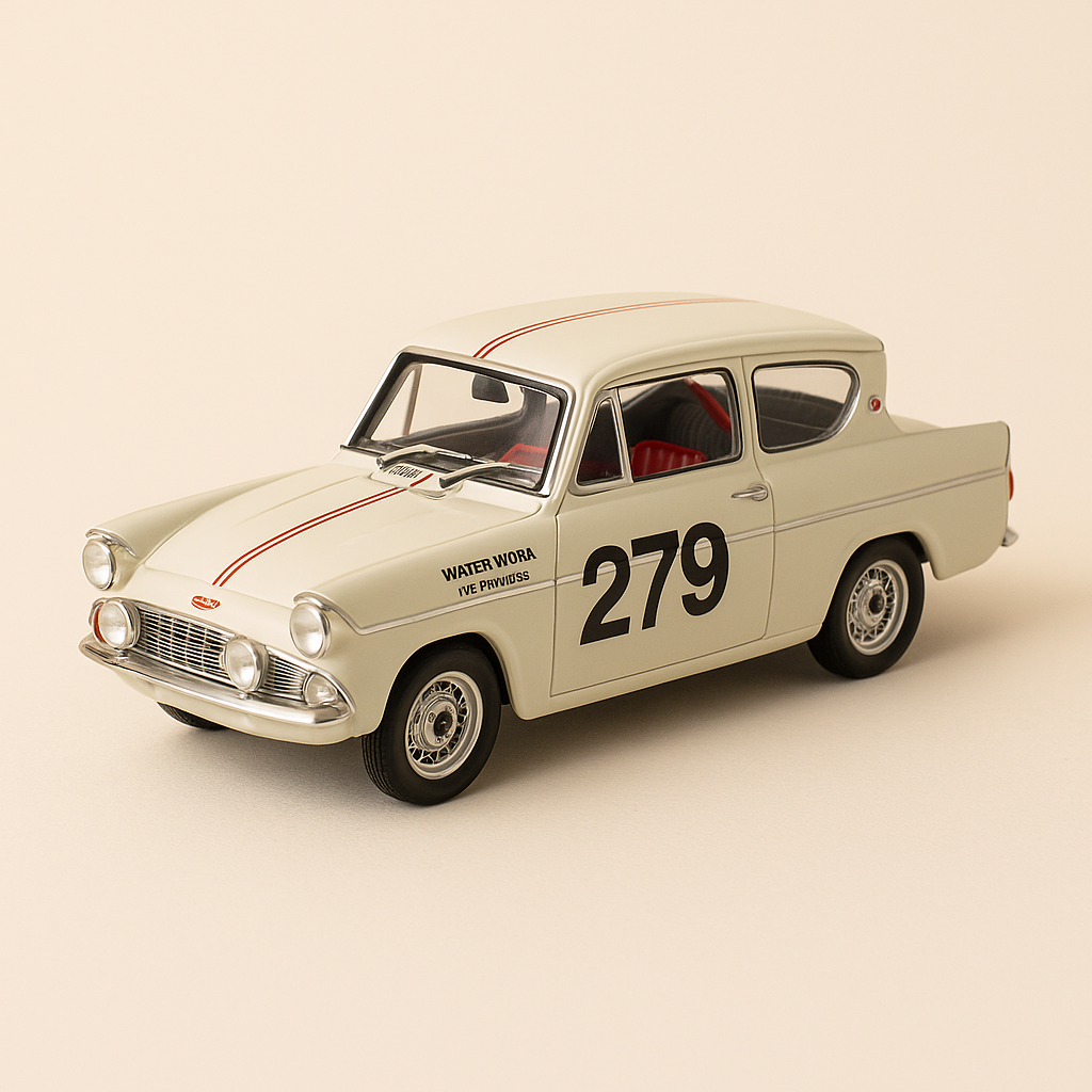 Ford Anglia color crema número 279 - rallye de Monte-Carlo de 1963