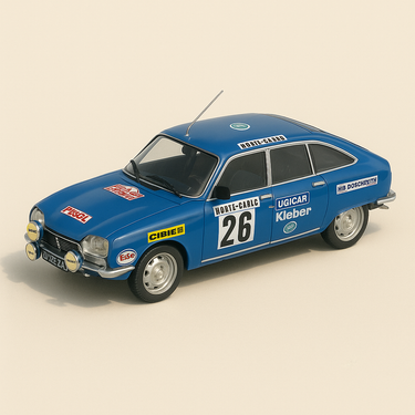 Citroën GS bleue numéro 26 - rallye de Monté-Carlo de 1975 - Image haute qualité
