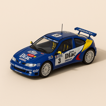 Renault Maxi Mégane bleue numéro 3 France 1997 (boite carrée) - Vitesse - Image haute qualité