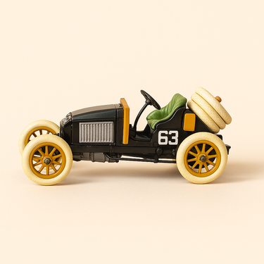 Renault 30HP noire numéro 63 - rallye Paris- Madrid de 1963 - BRUMM référence RO27 (AVEC la boite en carton) - Image haute qualité