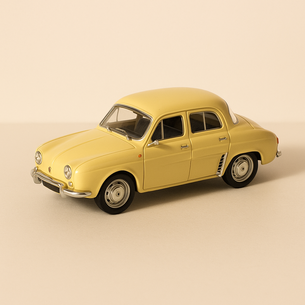 Renault Dauphine jaune pâle/beige (coffret boite rectangle) - Universal Hobbies