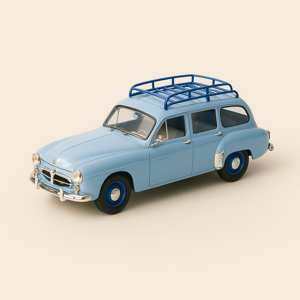 Renault Frégate Domaine Light Blue with Roof Rack from 1956 (Rectangular Box Set) - ELIGOR