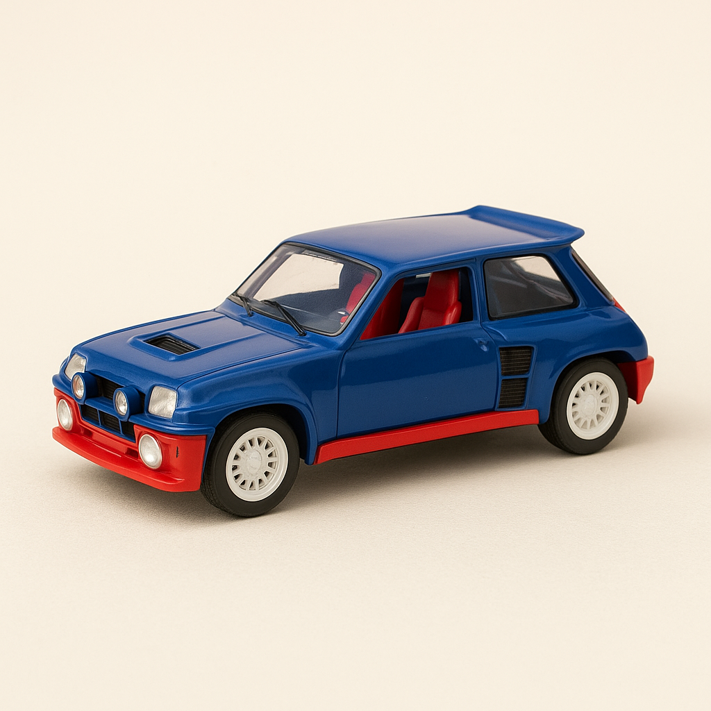 Renault 5 Maxi Turbo blo a roude Schwäer - Tour de Corse 1985