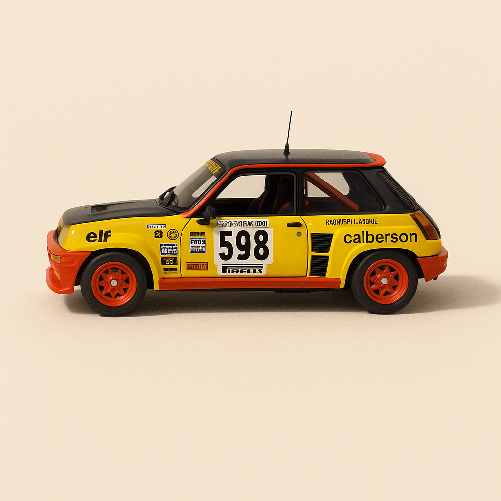 Renault 5 Turbo amarillo, rojo y negro número 598 - Giro de Italia de 1979 (blister)