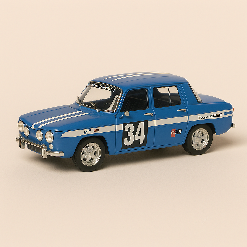 Renault 8 Gordini bleue numéro 34 - rallye du Portugal de 1967 (blister)