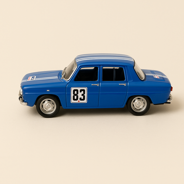 Renault 8 Gordini bleue numéro 83 - Tour de Corse de 1966 - IXO référence RAC096 - Image haute qualité