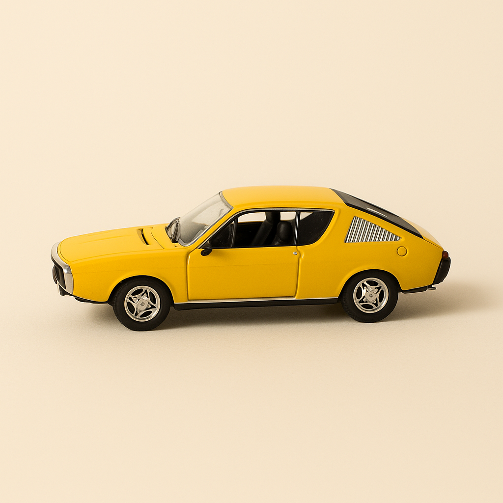 Renault 17 TS giel-orangéiert aus dem Joer 1971