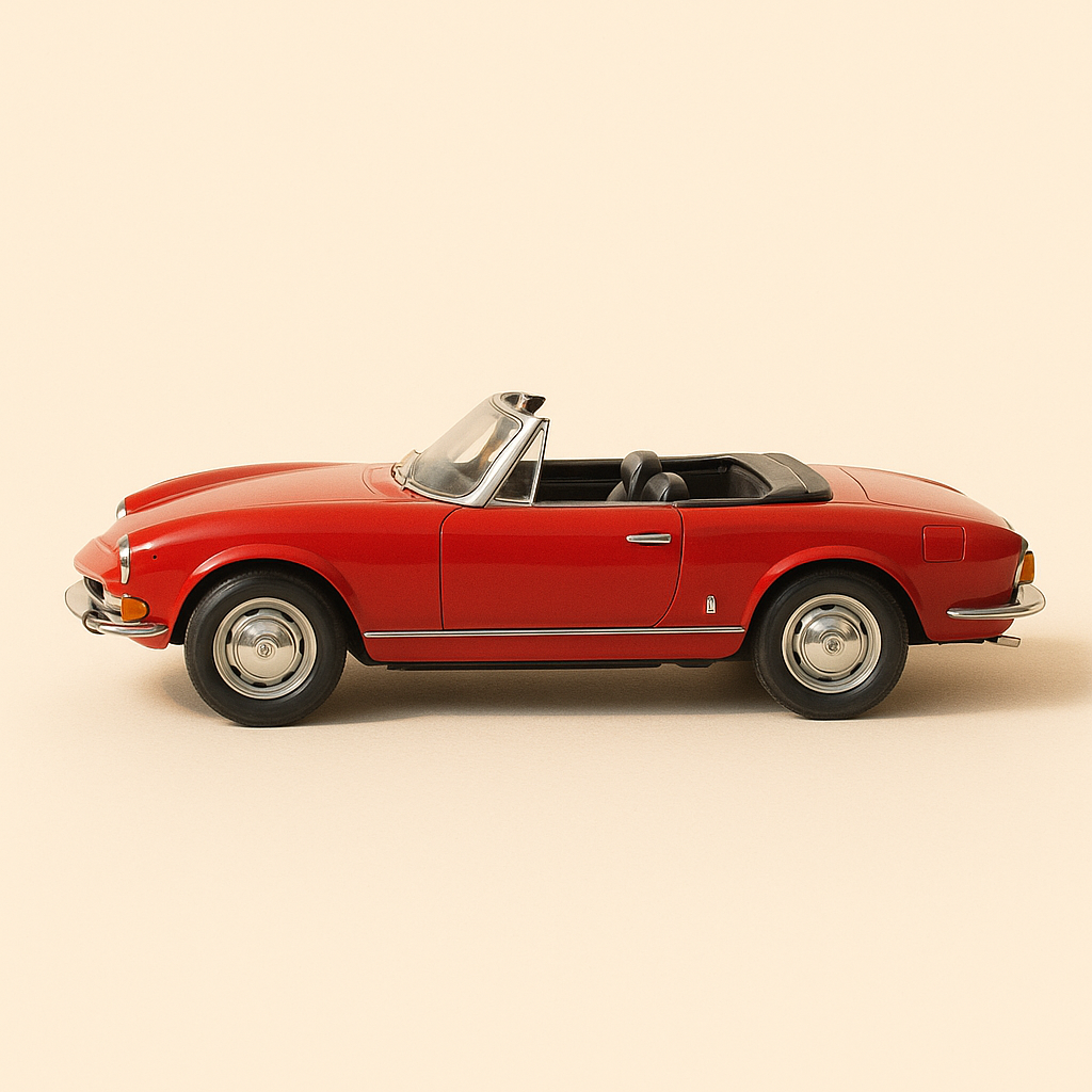 Peugeot 504 cabriolet rouge sans boite (Echelle 1/18ème)