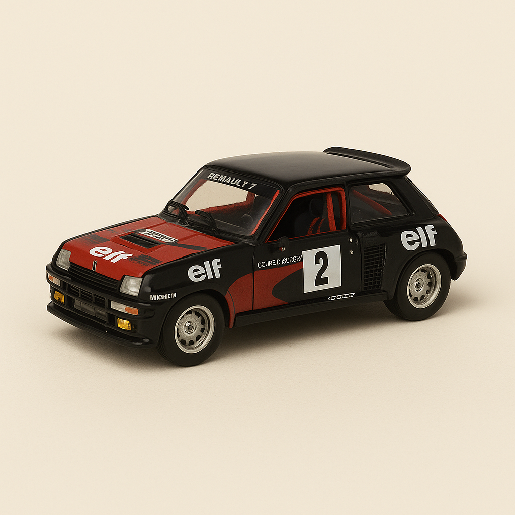Renault 5 Turbo noire et rouge numéro 2 coupe d'Europe 82 "ELF" (coffret boite rectangle) - Universal Hobbies