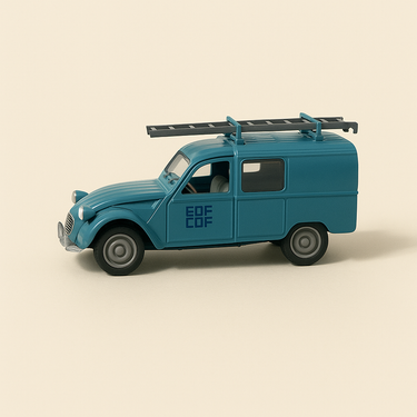 Citroën 3 CV EDF - GDF bleue (collection Voitures miniatures d'exception référence V3746) - Image haute qualité