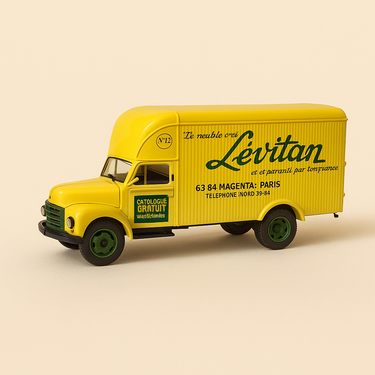 Camion Opel Blitz fourgon jaune Déménageur Lévitan - Collection Garage Moderne - Image haute qualité