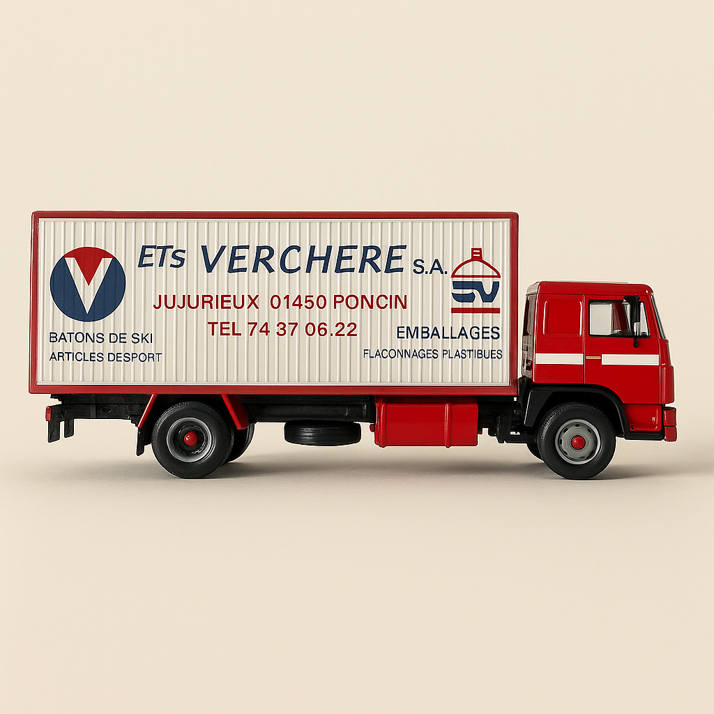 Camion Berliet GR 231 rouge et blanc - Transports Etablissement Verchère S.A.