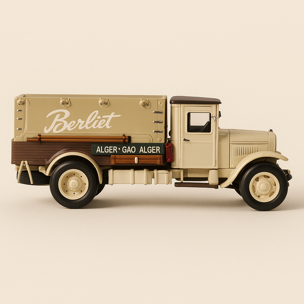 Camion Berliet GVL 28 Diésel beige et bâche marron ALGER-GAO-ALGER