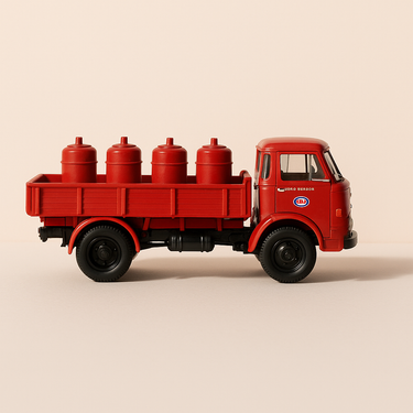 Camion citerne Berliet GAK 5 rouge foncé Produits Pétroliers ESSO - Edition Hachette Collections / fabricant de miniatures :IXO - Image haute qualité