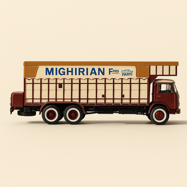 Camion Berliet GPR K 10 transport de fruits et légumes MIGHIRIAN Frères - Edition Hachette Collections / fabricant de miniatures :IXO - Image haute qualité