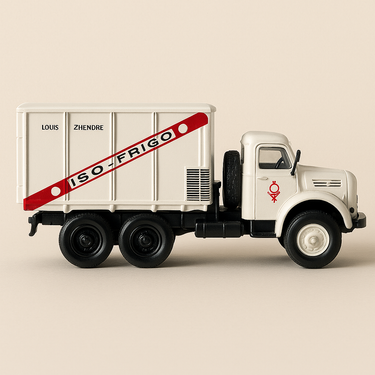 Camion frigorifique Berliet GBC 8 M blanc ISO-FRIGO - Edition Hachette Collections / fabricant de miniatures :IXO - Image haute qualité