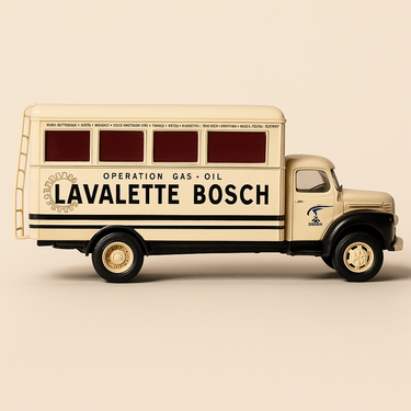 Camion Berliet GLC 6 blanc cassé LAVALETTE BOSCH - Edition Hachette Collections / fabricant de miniatures :IXO - Image haute qualité