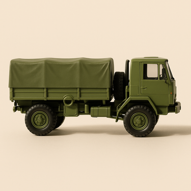 Camion militaire 4x4 bâché Berliet GBD vert foncé - Edition Hachette Collections / fabricant de miniatures :IXO - Image haute qualité