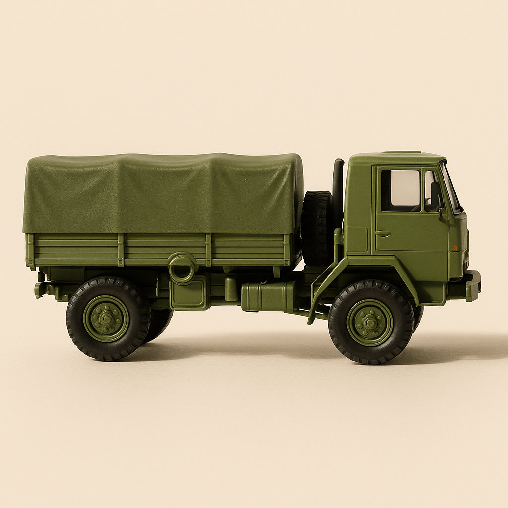 Czołg wojskowy 4x4 z plandeką Berliet GBD ciemnozielony - Wydanie Hachette Collections / producent miniatur: IXO
