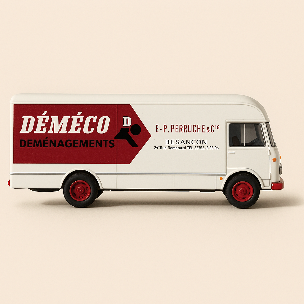 Camion Berliet GBK 75 wäiss a rout Déménagements DEMECO - Sammlung Hachette