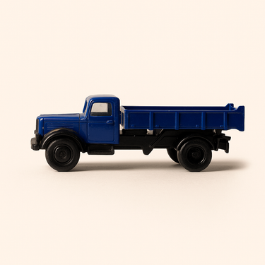 Camion Berliet GDM 10w bleu camion benne - collection Hachette - Image haute qualité