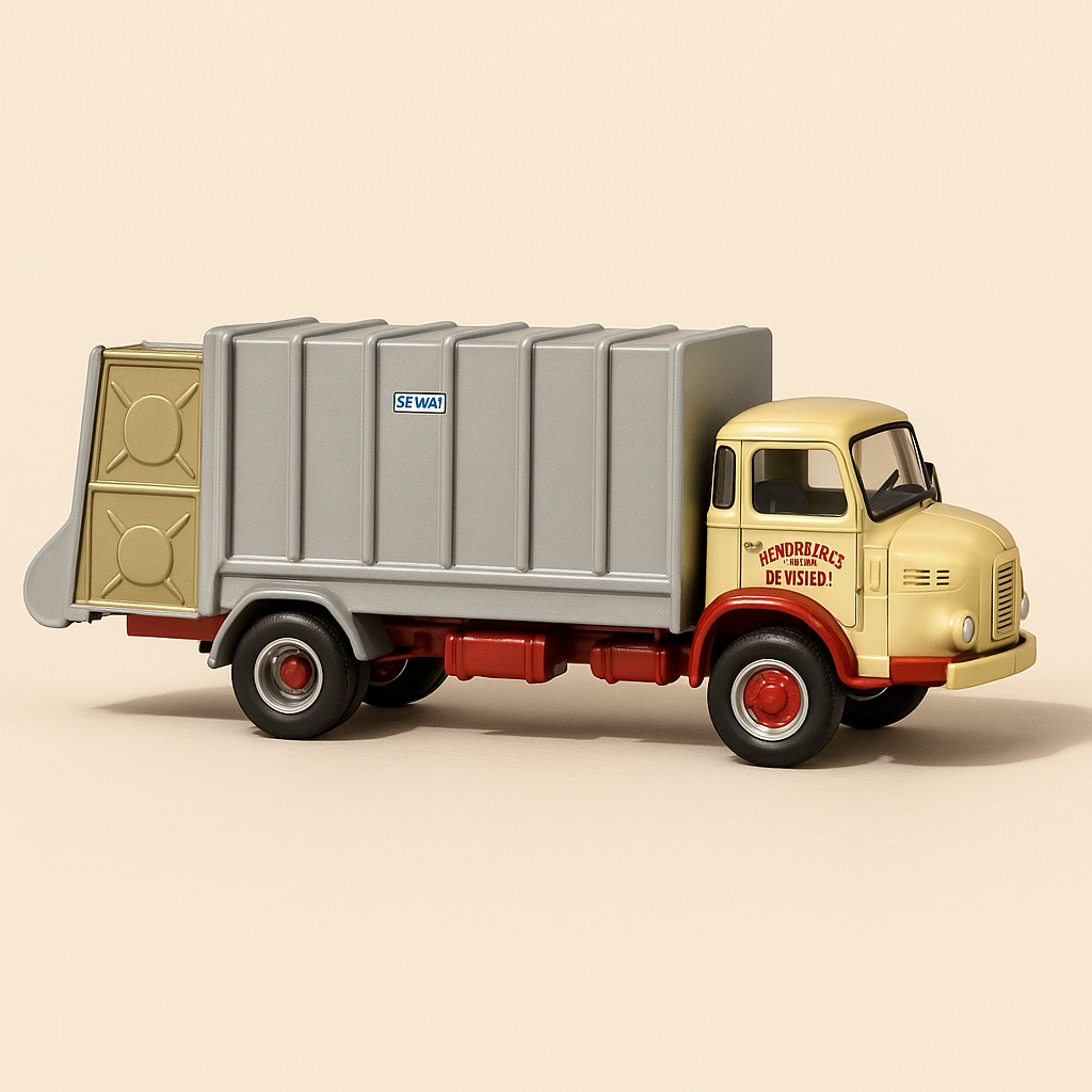 Camión Berliet GC 190 gris y marrón para la recolección de basura - Colección Hachette