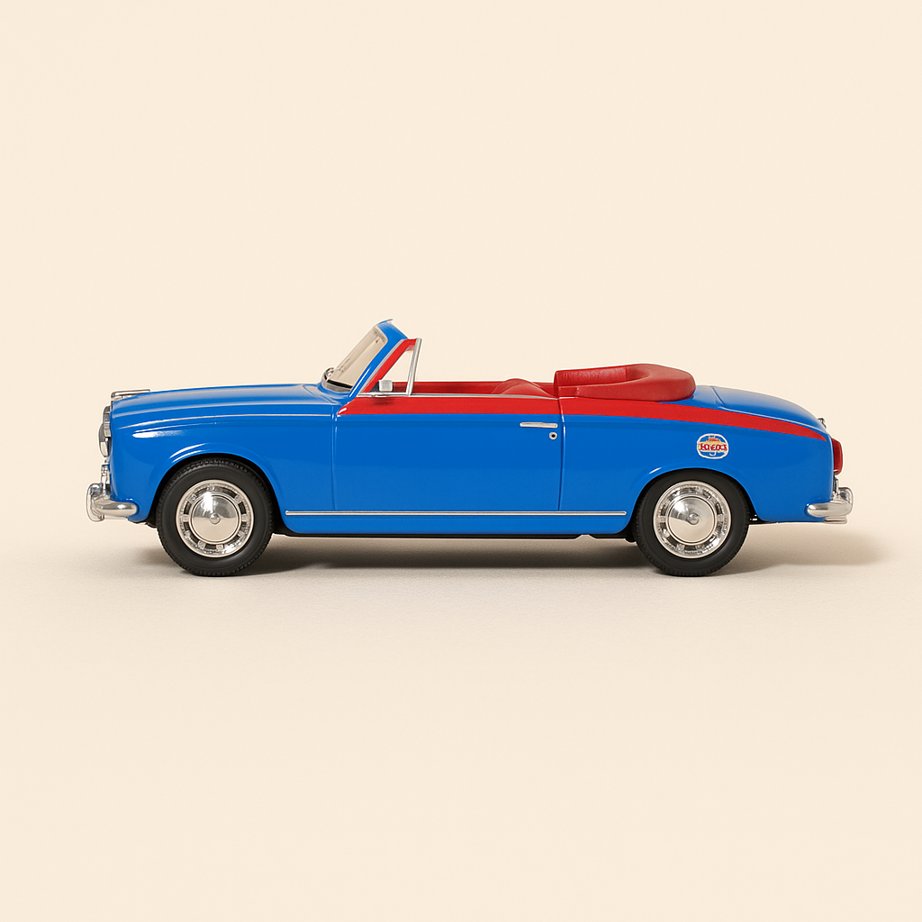 Peugeot 403 Cabriolet Blue and Orange 'l'Equipe' from the 1965 Tour de France