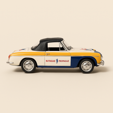 Simca week-end bleue, blanche et orange BUTAGAZ - véhicule publicitaire du tour de France - Image haute qualité