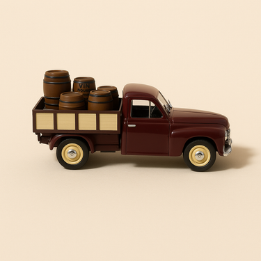 Renault Colorale 800 kg bordeaux avec plateau à ridelles - marchand de vin - Image haute qualité