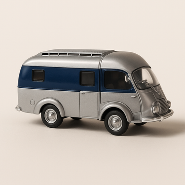 Renault 1400 kg gris et bleu camion-camping Digue - Image haute qualité