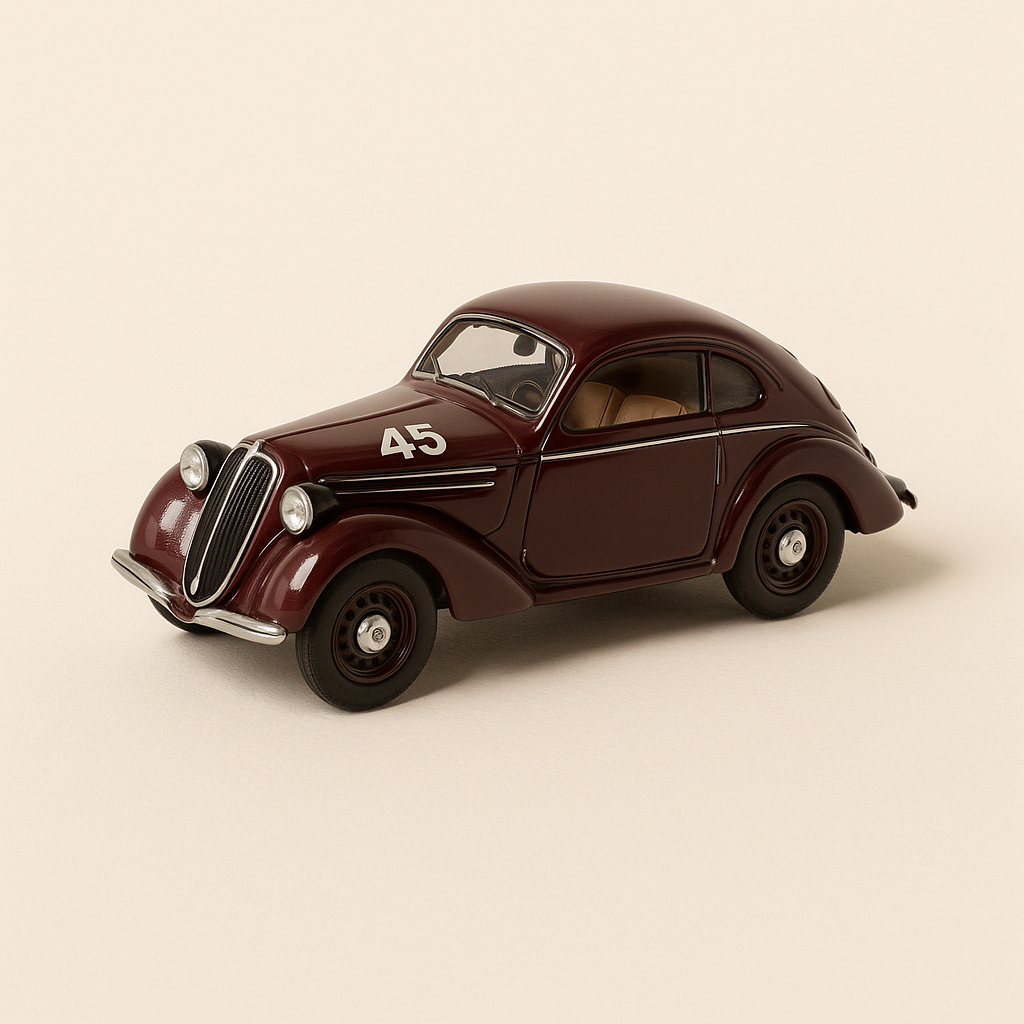 Fiat 508 Balilla Berlinetta bordeaux numéro 45 de 1936 - 1000 Miglia