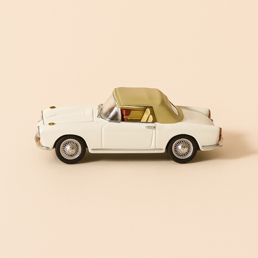 Fiat 1100 TV blanche et capote marron de 1959 - collection Starline models - Image haute qualité