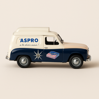 Renault Colorale ASPRO bleue, rose et blanche - Image haute qualité