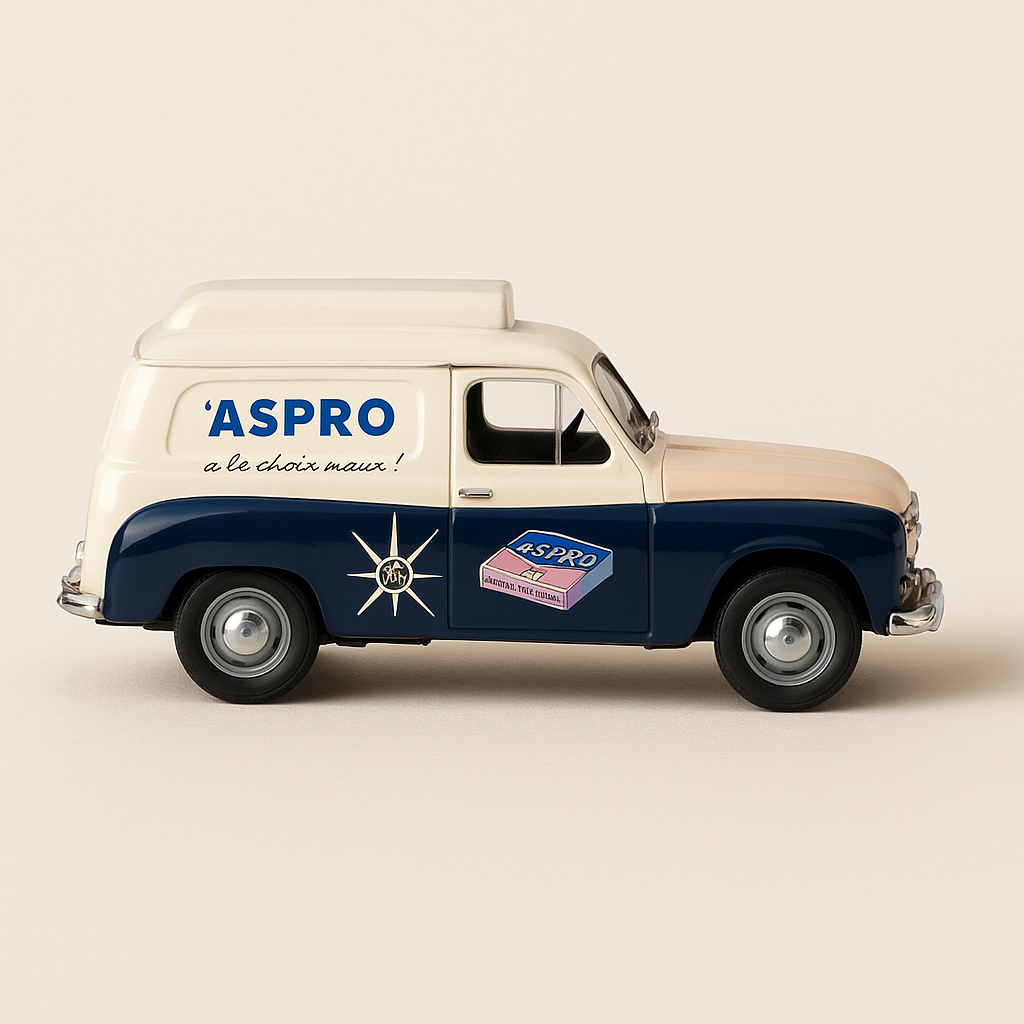 Renault Colorale ASPRO bleue, rose et blanche - Image haute qualité