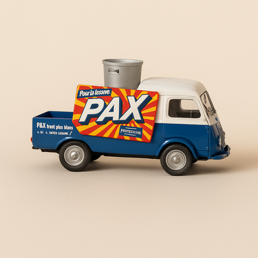 Renault 2500 Kg blanc et bleu PAX - Image haute qualité