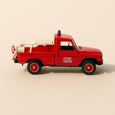 Peugeot P4 rouge pompiers (Solido référence 4835) - Image haute qualité